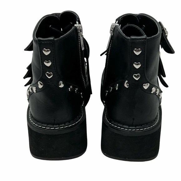 Demonia Emily-315 Ankle Boots Size 7 Black Vegan Leather Platform Whimsigoth - Picture 5 of 12